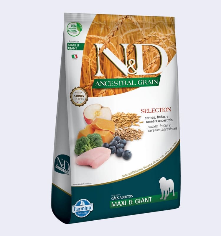 Ração N&D Ancestral Grain Selection Cães Adultos Raças Grandes Max e Giants Carnes 15 kg