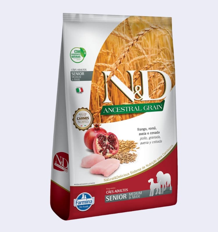 Ração N&D Ancestral Grain Cães Sênior Medium e Maxi Frango 10,1 kg