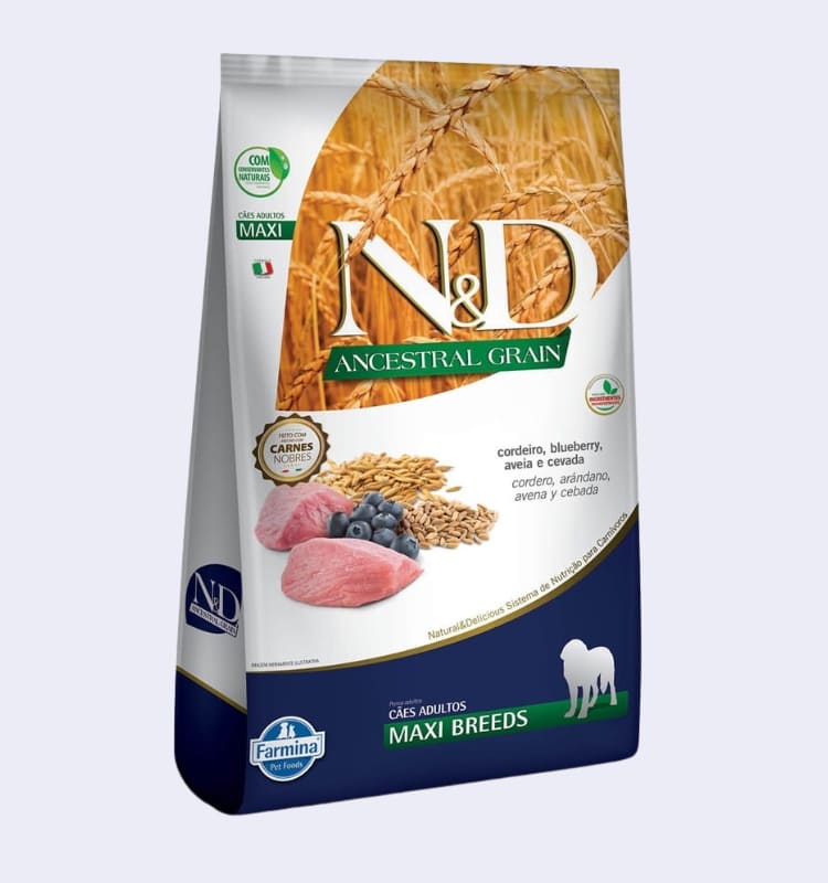 Ração N&D Ancestral Grain Cães Adultos Maxi Cordeiro 10,1 kg