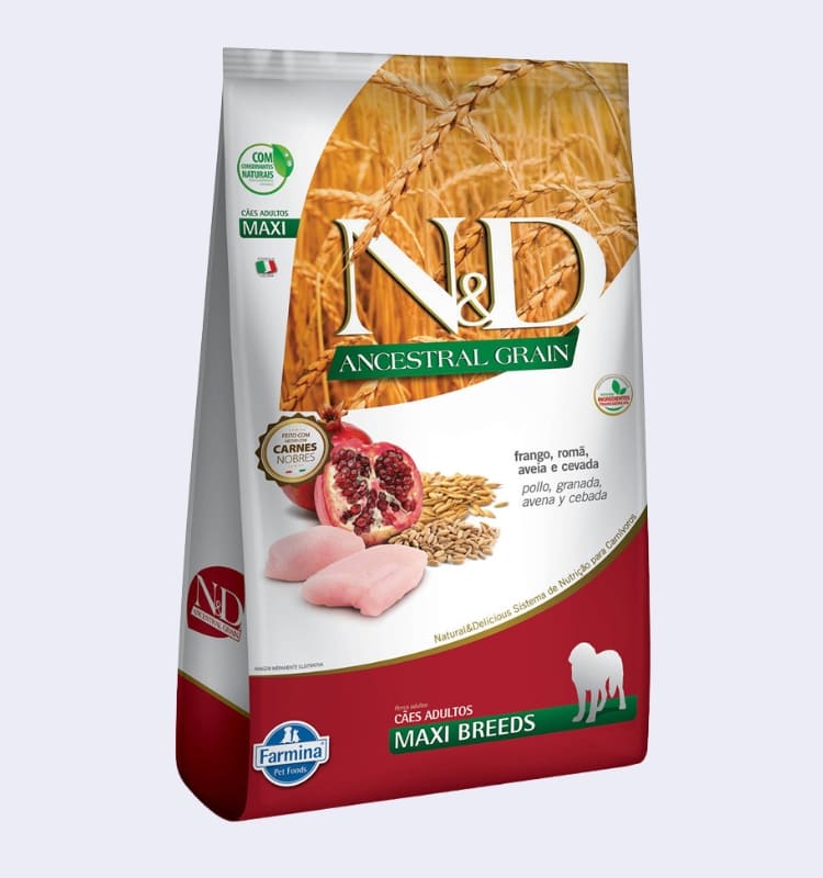 Ração N&D Ancestral Grain Cães Adultos Maxi Frango 10,1 kg