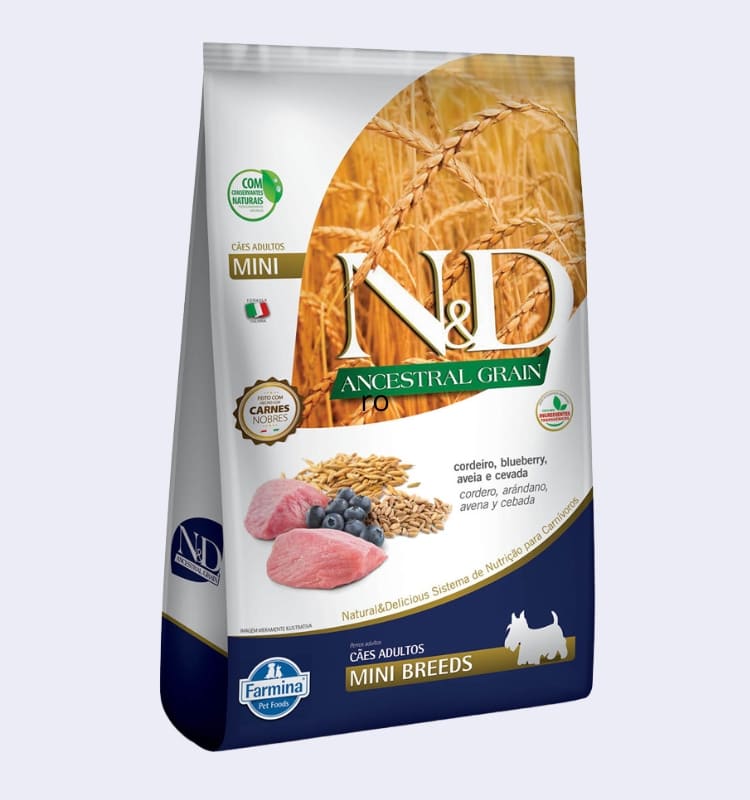 Ração N&D Ancestral Grain Cães Adultos Mini Cordeiro 10,1 kg