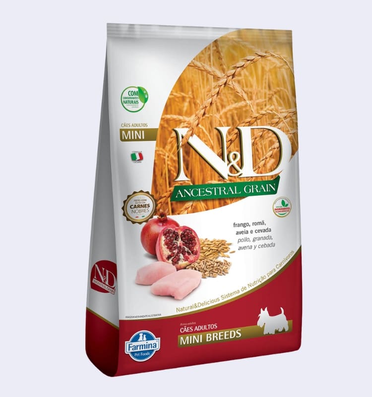 Ração N&D Ancestral Grain Cães Adultos Mini Frango 10,1 kg