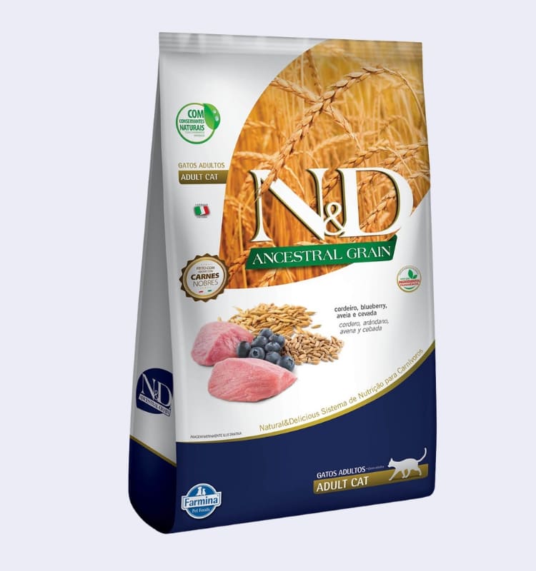 Ração N&D Ancestral Grain Gatos Adultos Cordeiro 7,5 kg