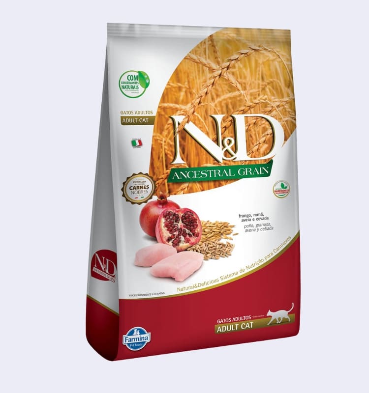 Ração N&D Ancestral Grain Gatos Adultos Frango e Romã 7,5 kg