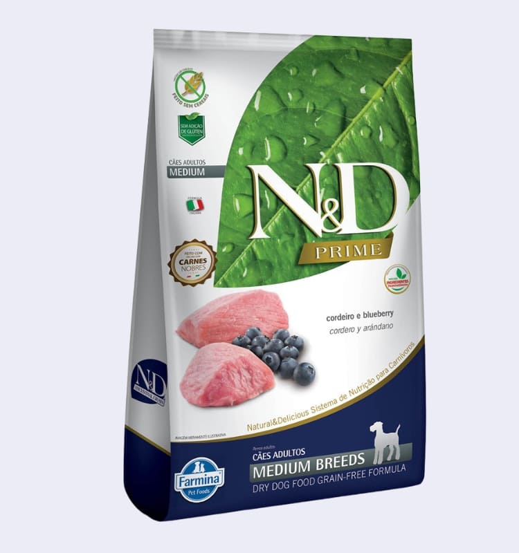 Ração N&D Prime Cães Adultos Medium Cordeiro e Blueberry 10,1 kg