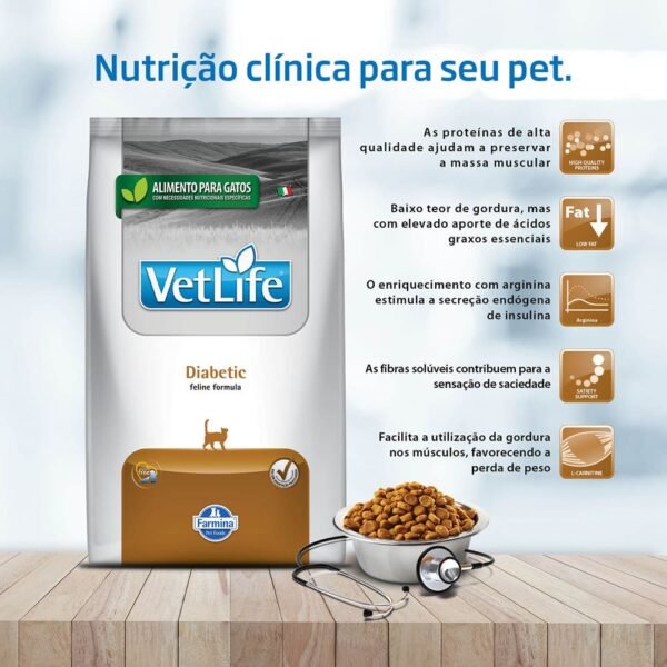 Ração Vet Life Natural Diabetic para Gatos - Image 2