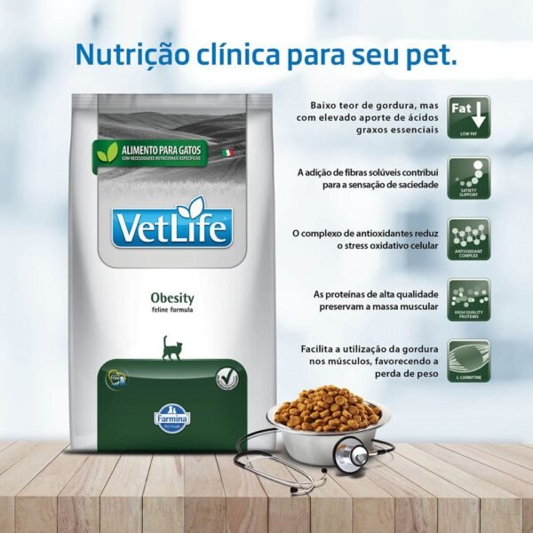 Ração Vet Life Natural Obesity para Gatos - Image 2