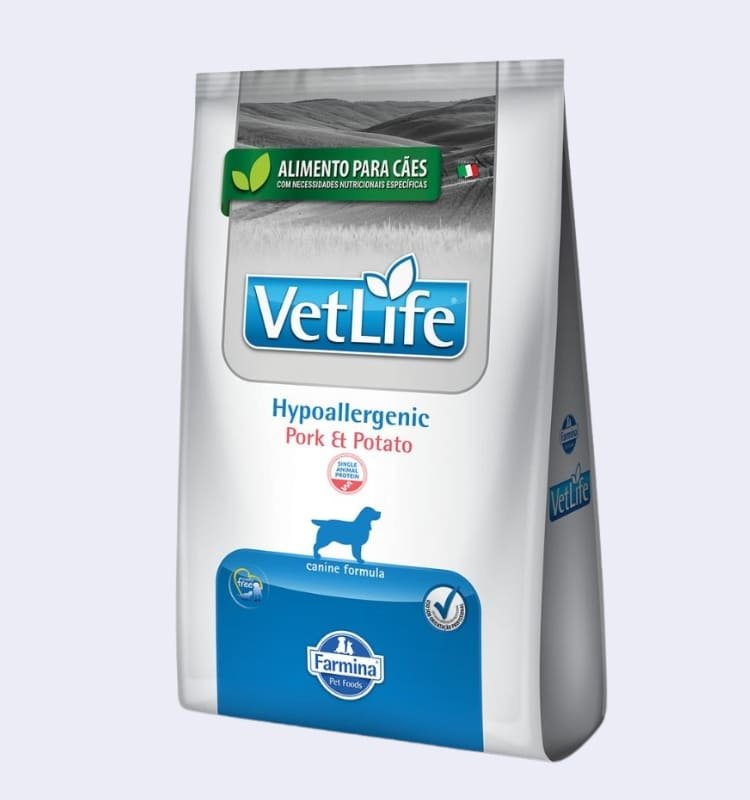 Ração Vet Life Natural Hypoallergenic Porco e Batata para Cães